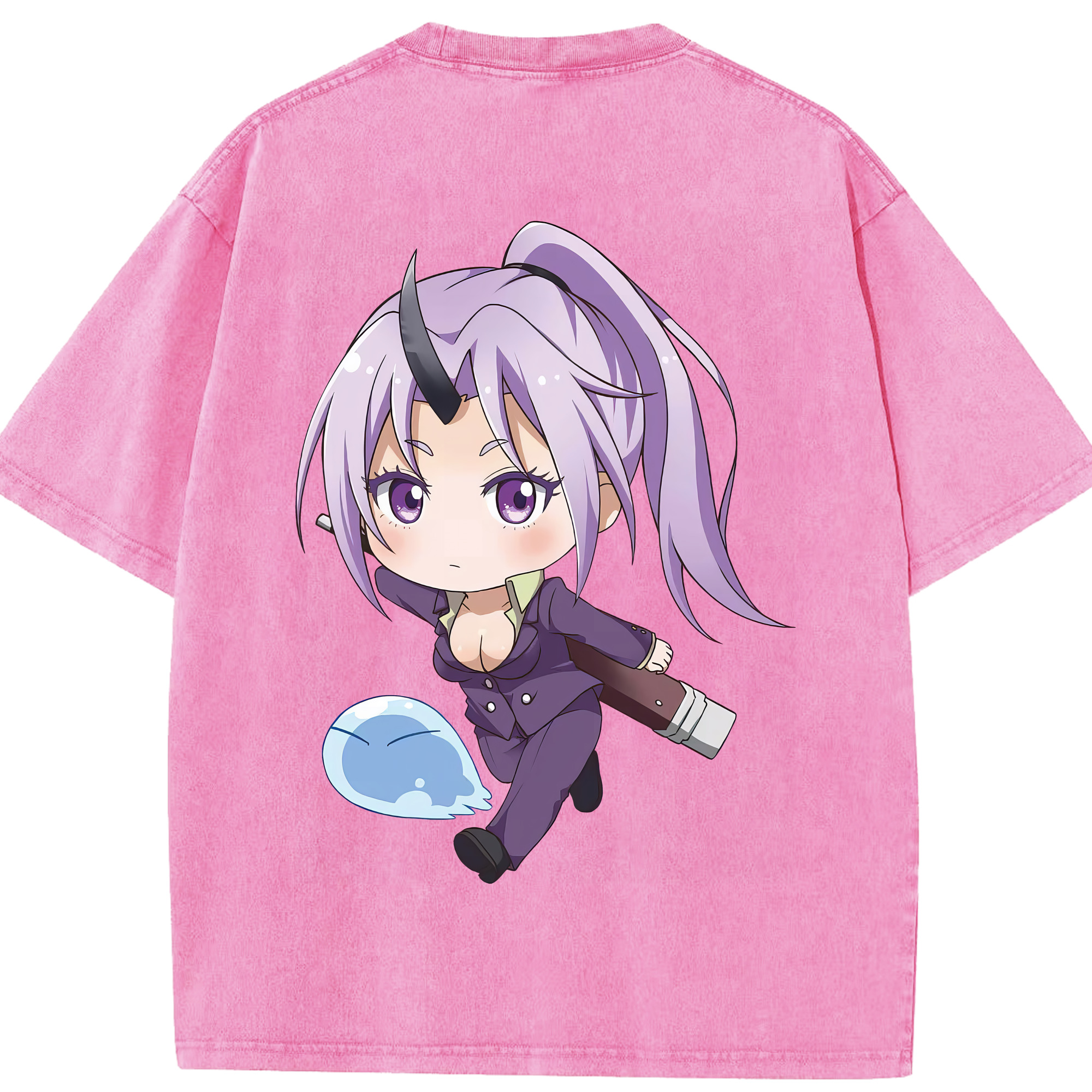 （画像用） 転スラ Regarding Reincarnated to Slime 綿100% ヴィンテージ風 半袖Tシャツ（背面プリント）